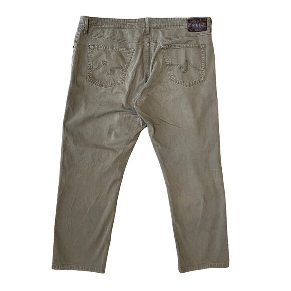 AG Adriano Goldschmied The Graduate Mens 40x28 Tailored Leg Stretch Olive Green - Picture 5 of 8